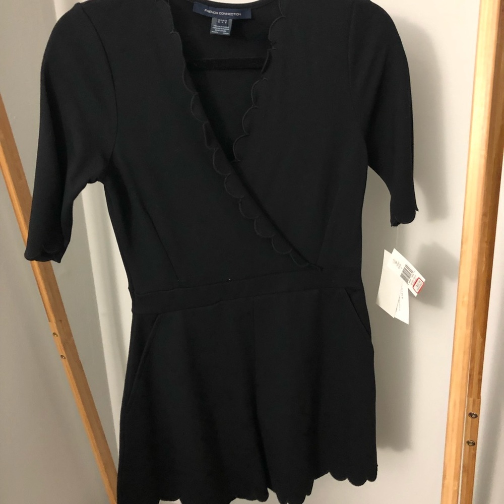 French Connection black scalloped romper
